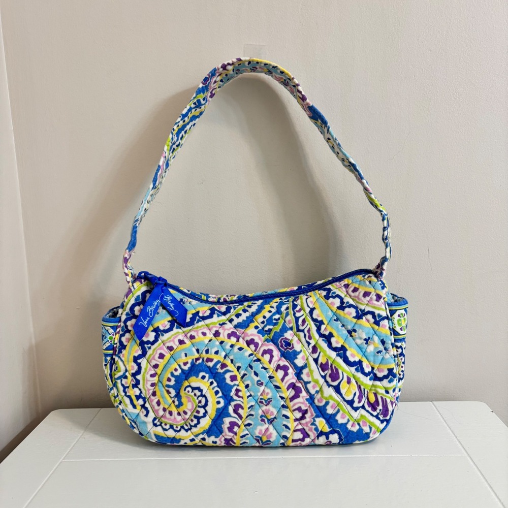 Vera Bradley Maggie Bag Capri Blue Paisley Quilted Cotton Shoulder Bag Vintage